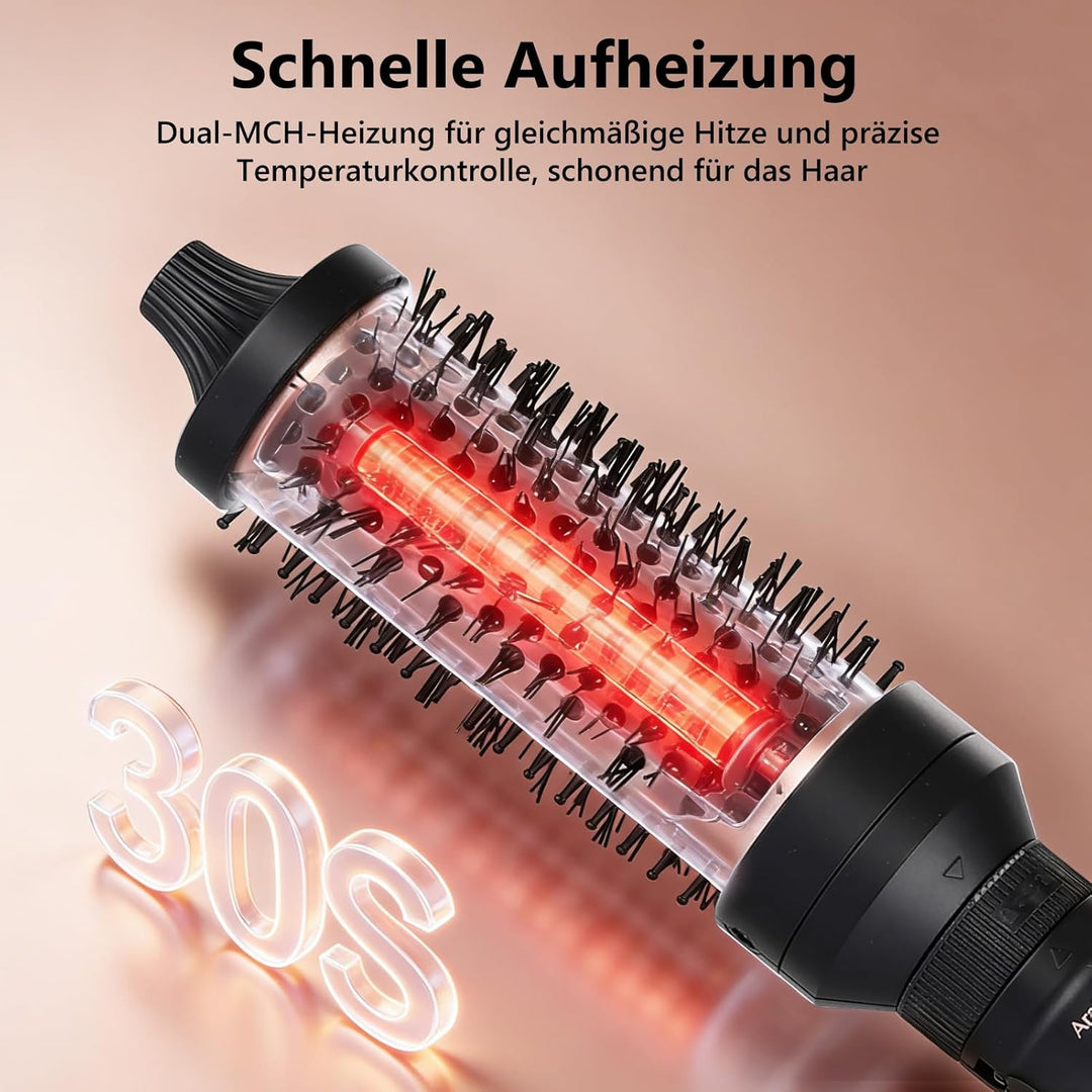 AraSyleon 3-in-1 Wärmebürste Set, Elektrische Haarbürste mit 3 Aufsätzen (32/38/45mm), Thermobürste