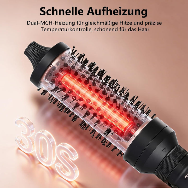 AraSyleon 3-in-1 Wärmebürste Set, Elektrische Haarbürste mit 3 Aufsätzen (32/38/45mm), Thermobürste