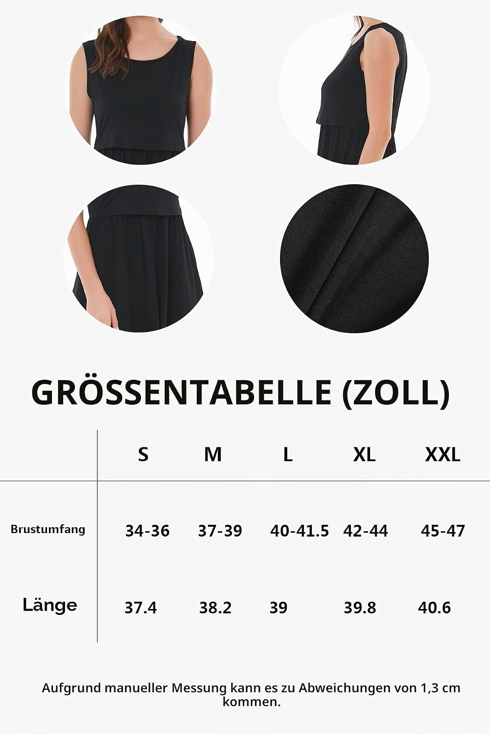 Smallshow Ärmelloses Patchwork-Umstandskleid mit Taschen für Frauen S Armeegrün, S Armeegrün