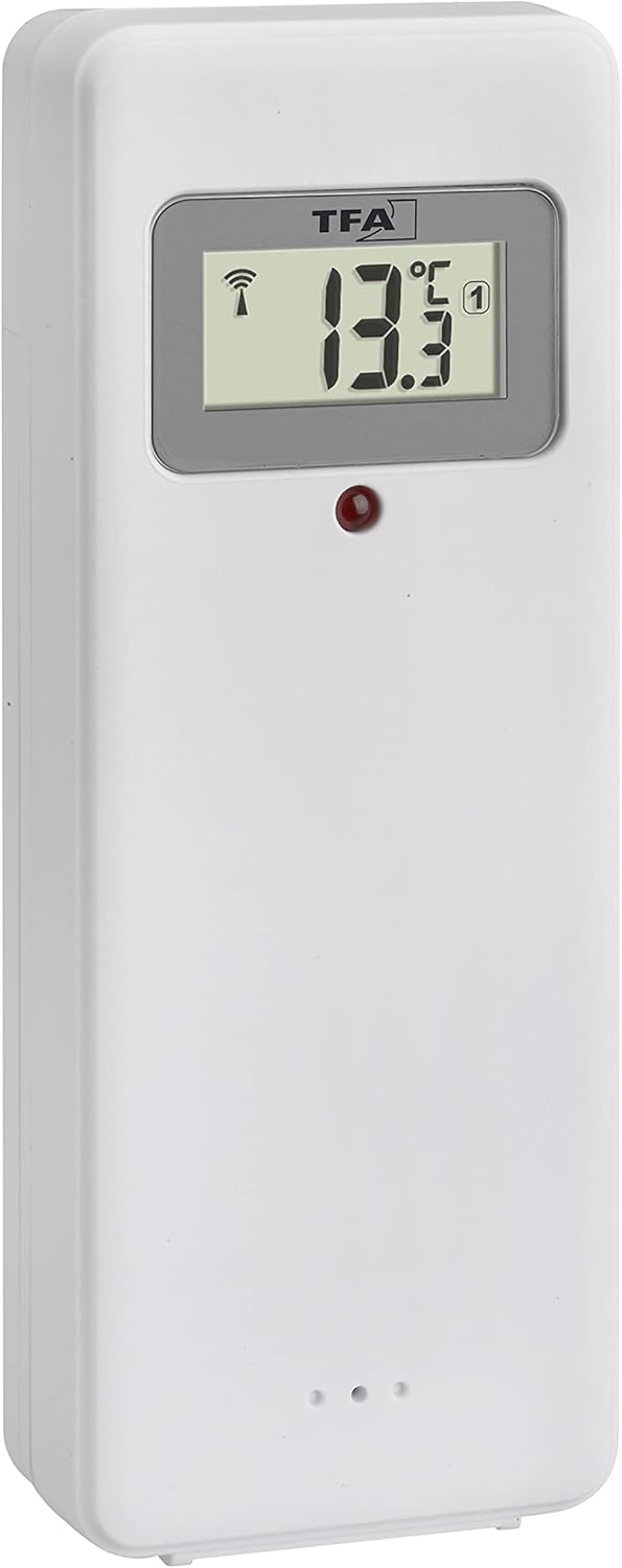 TFA Dostmann Digitale XL Wanduhr, 60.4521.01, mit Aussentemperatur, Innentemperatur, Wochentag (8 Sp