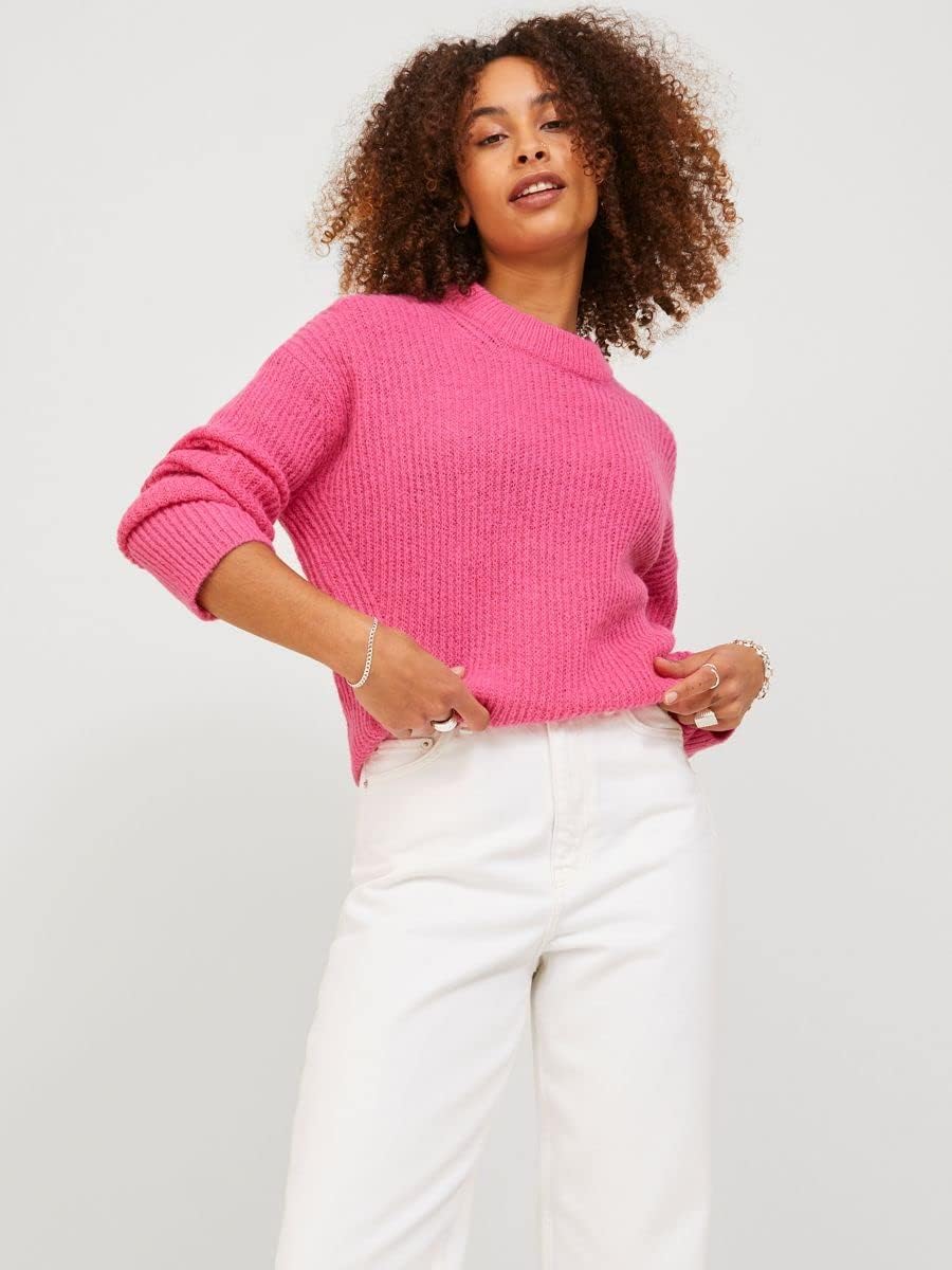 JJXX Damen Jxember Ls Fluffy Crew Neck Knit Noos Pullover XS Carmine Rose, XS Carmine Rose