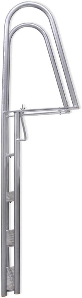 Festnight Steg-/Poolleiter 4-stufig Aluminium 167 cm