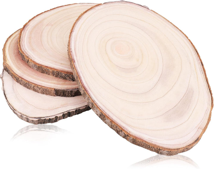 Holzscheiben 4 Stück, 23-26 cm Durchmesser und 15-20 mm Dicke Baumscheiben Unbehandelte, Baumstamm S