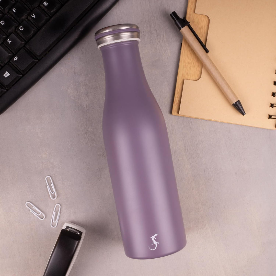 LURCH Isolierflasche aus Edelstahl 0,5 l in dusty purple – Die Trinkflasche für unterwegs, Dusty Pur