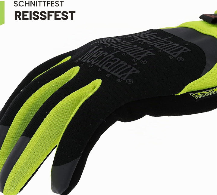 Mechanix Wear FastFit® E5 Handschuhe (Large, Schwarz/Fluoreszierendes Gelb) L (1er Pack), L (1er Pac