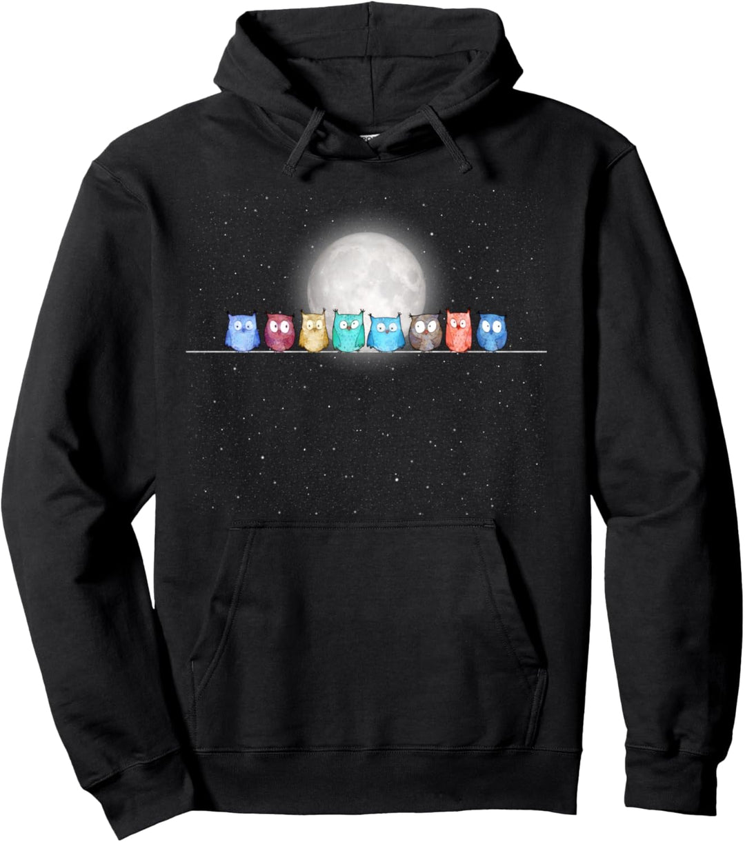 Starry Night Owls Pullover Hoodie