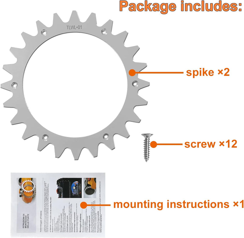 Umelee Edelstahl Spikes Ersatz für Wor-x Land-roid S/M Modelle, Traktionsverbesserung für Mähroboter