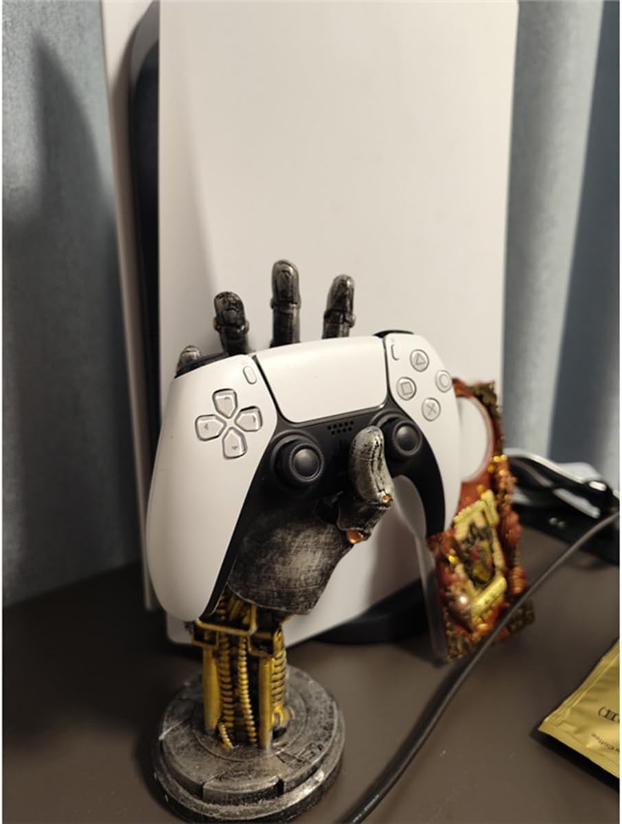 Cyberpunk Kopfhörerständer – Gaming Headset Halterung und Controller Ständer – Futuristisches Harzde