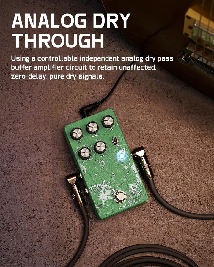 ALABS NOVADRIFT Modulation Pedals Für E Guitar, Gitarren Pedal mit 9 Stereo Mod Effects, Effektgerät