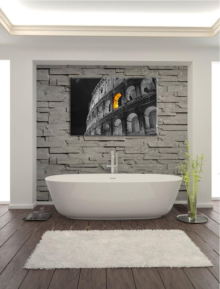 schönes Amphitheater in Rom schwarz/weiss Format: 100x70 auf Leinwand, XXL riesige Bilder fertig ger