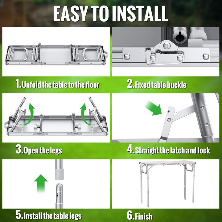 Campingtisch klappbar, 87x40cm & 3 einstellbare Höhen(26/48/70cm), Klapptisch Camping Tisch, Tragbar