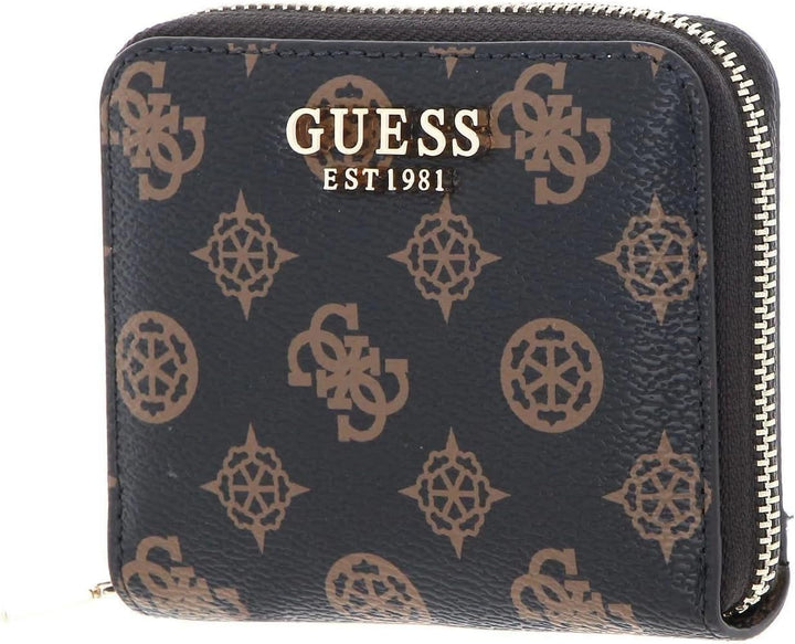 GUESS Women Laurel SLG SMALL Zip Around Bag, Mokka-Logo
