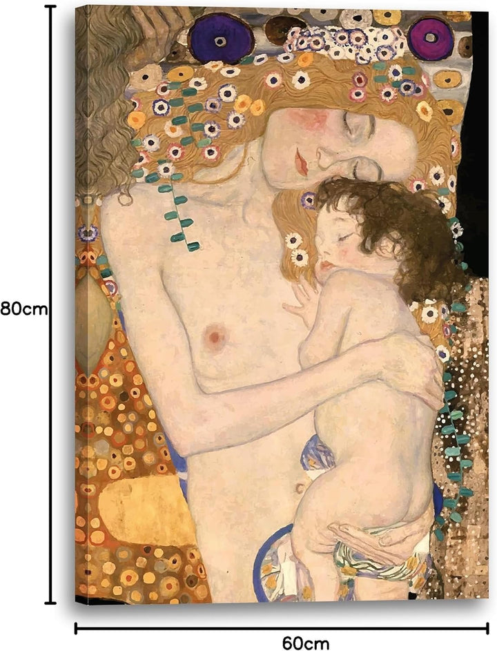 Printed Paintings Leinwand (60x80cm): Gustav Klimt - Die DREI Lebensalter Einer Frau (1905) 60.00 x
