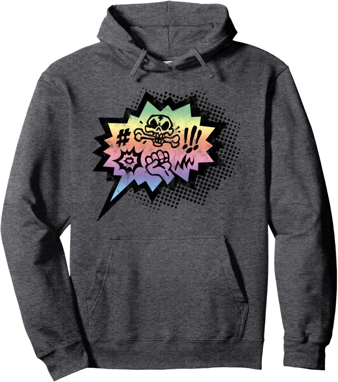 Comics Sprechblase Flüche Rip Totenkopf Lustige Sprüche Meme Pullover Hoodie