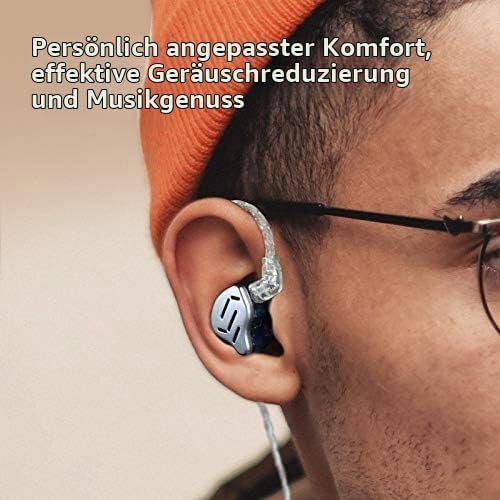 Linsoul KZ Zax 1DD+7BA Hybrid Driver HiFi in-Ear Earphones with Zin Alloy Shell, Detachable 2 Pin 0.