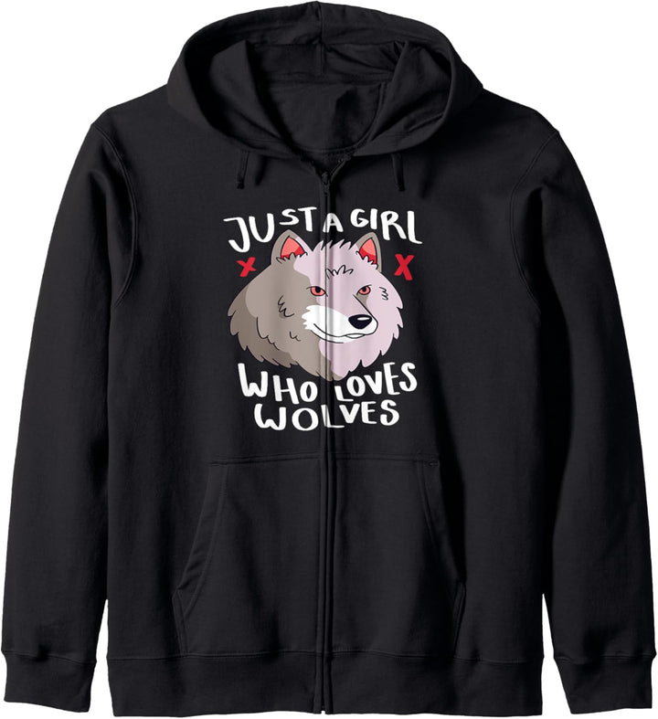 Just a Girl Who Loves wolves cute wolf lovers Women Kapuzenjacke