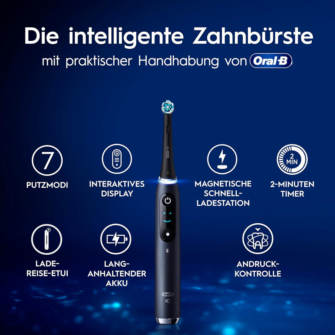 Oral-B iO Series 9 Elektrische Zahnbürste/Electric Toothbrush, Doppelpack +3 Aufsteckbürsten, 7 Putz