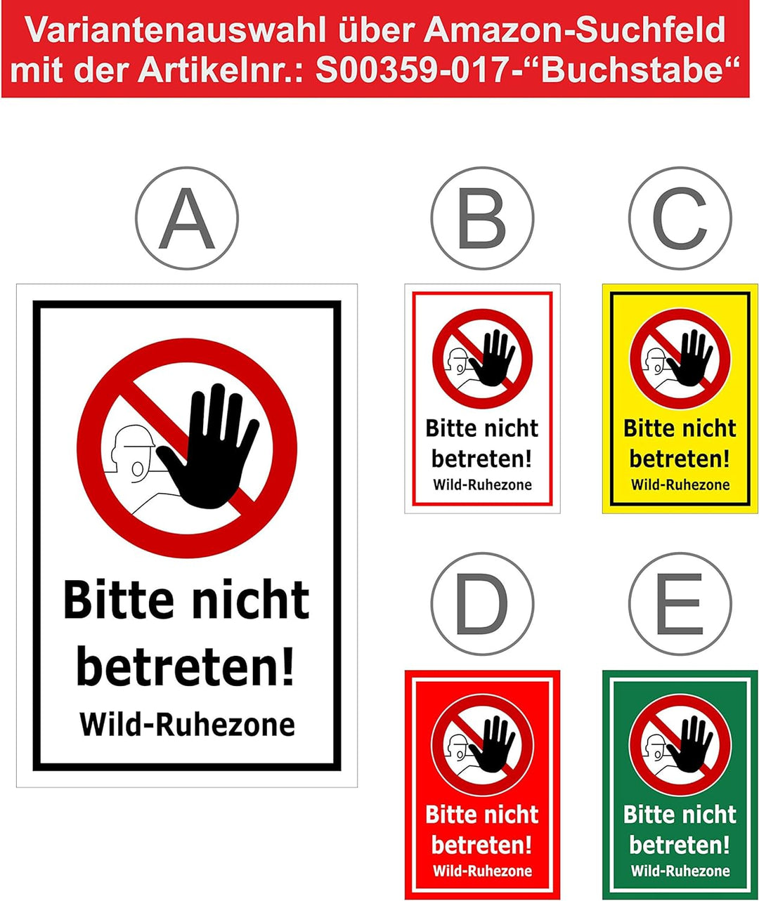 Melis Folienwerkstatt Schild Wild-Ruhezone - 60x40cm - 3mm Aluverbund – 20 VAR S00359-017-D 60x40cm