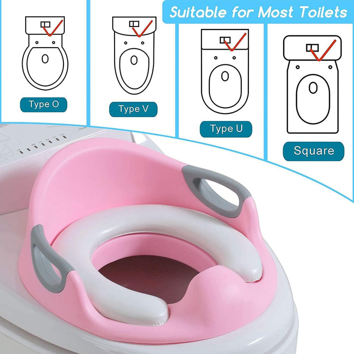 Kinder Toilettensitz WC-Sitz für Junge und Mädchen Kindertoilettensitz für Kissengriff und Rückenleh