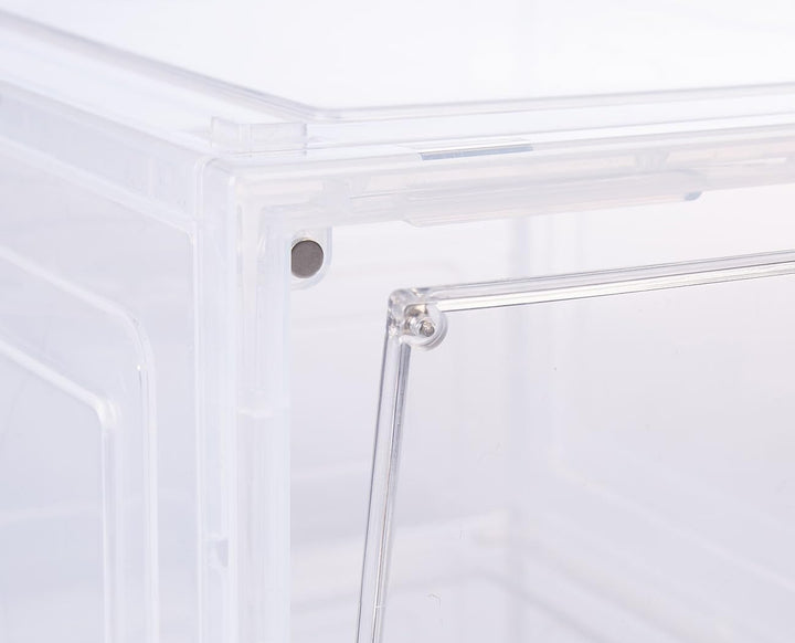 Carlo Milano transparente Schuhregale: 3er-Set Transparente Schuhbox, stapelbar, bis Grösse 47, Magn