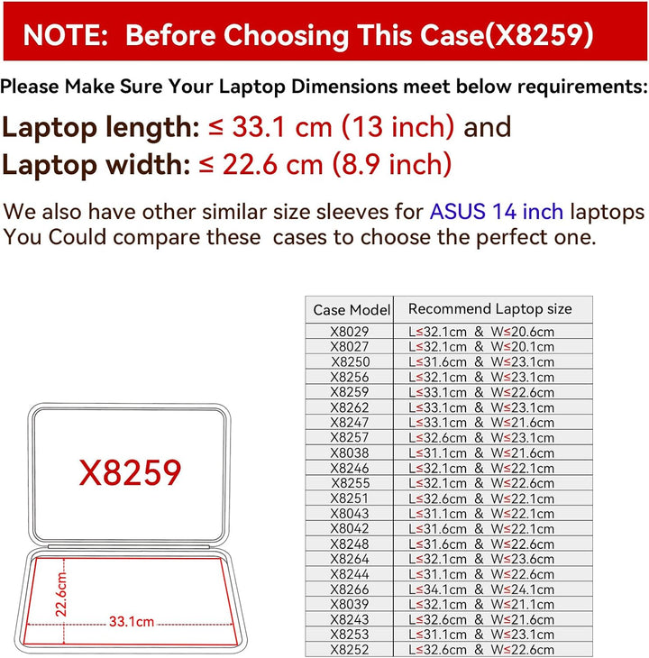 Smatree Hard Eva Schutzhülle Tasche kompatibel für 14 Zoll ASUS ExpertBook B3 Flip (B3402) Laptop, f