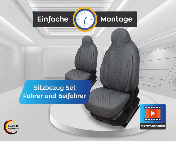 Mass Sitzbezüge Schonbezüge Fahrer &amp; Beifahrer kompatibel mit Wohnmobil Pössl Weinsberg Knaus Adria