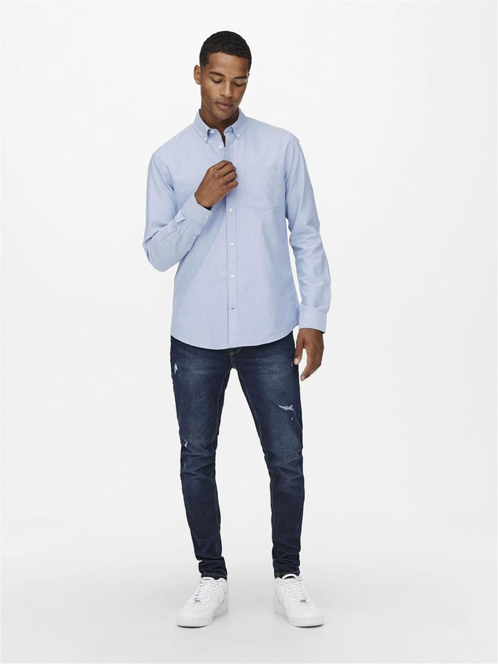 ONLY & SONS Male Hemd ONSNIKO Hemd XS Cashmere Blue, XS Cashmere Blue