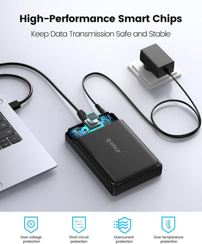 ORICO Festplattengehäuse 3,5 Zoll, USB 3.0 Werkzeugloses Externes Gehäuse für 3,5, 2,5 Zoll SATA HDD