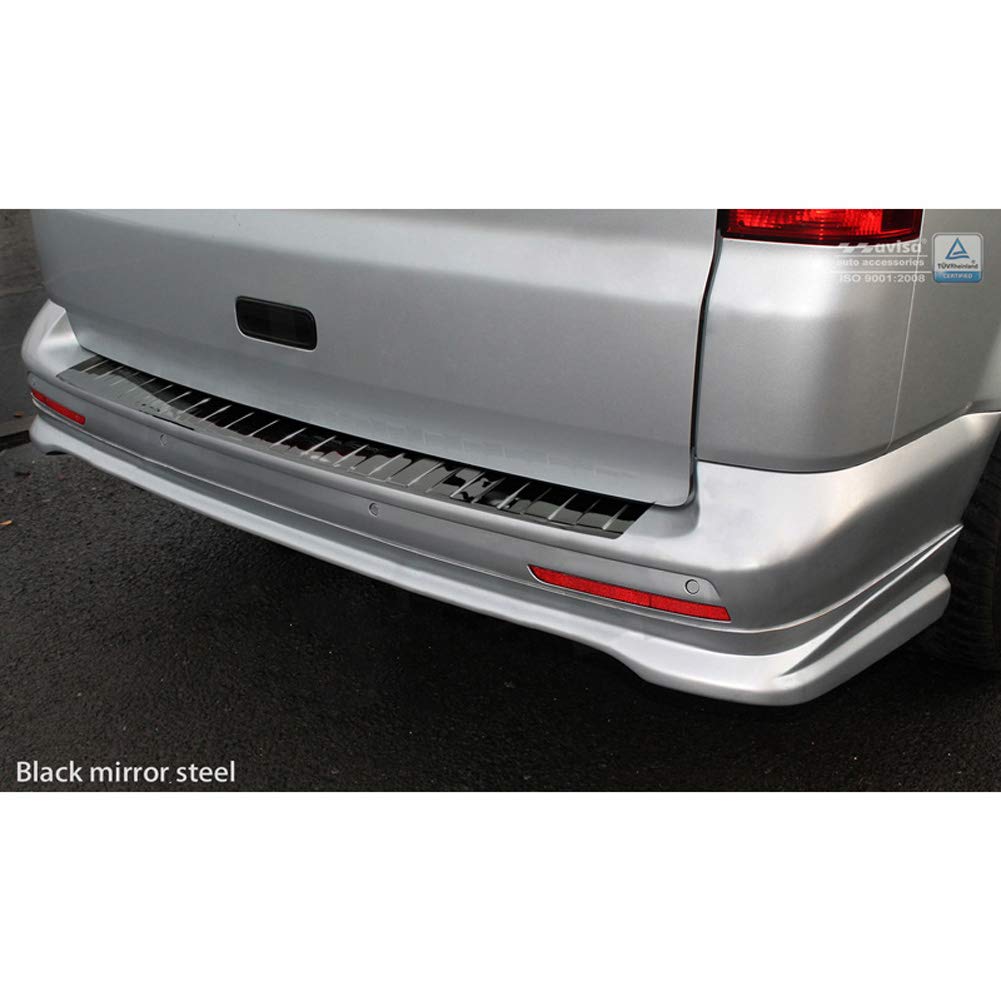 Avisa Spiegelschwarz Edelstahl Heckstossstangenschutz kompatibel mit VW Transporter T5 2003-2015 (Al