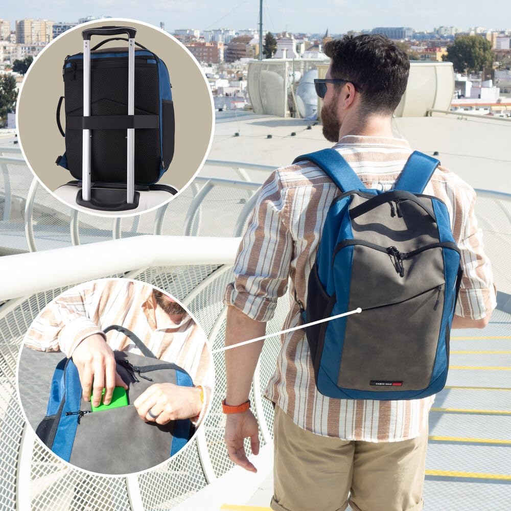Cabin Max Für Ryanair Handgepäck Rucksack 40x20x25, Reiserucksack, Tasche Flugzeug Wizzair, Eurowing