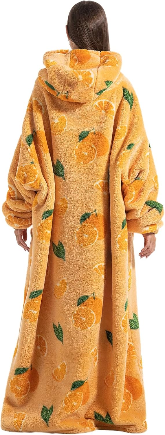 Ultra Weiche Hoodie Decke mit Ärmeln Warme Flanell Decke zum Anziehen für Zuhause Sofa und Bett, Kus