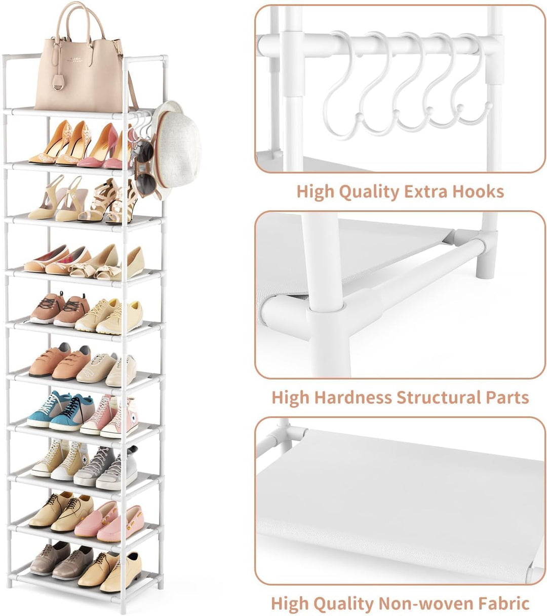 Schuhregal mit 10 Ebenen, Schuh-Organizer für 20-25 Paar Schuhe, offener Schuhschrank hoch, Schuhstä