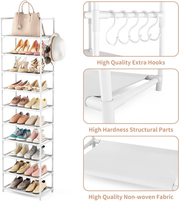 Schuhregal mit 10 Ebenen, Schuh-Organizer für 20-25 Paar Schuhe, offener Schuhschrank hoch, Schuhstä
