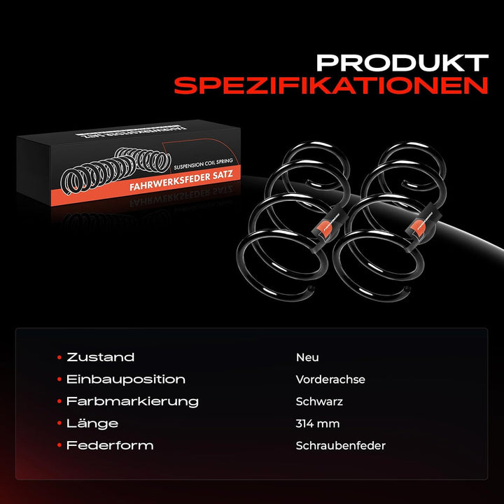 Frankberg 2x Federn Fahrwerksfeder Vorderachse Kompatibel mit 5er E60 520i 520d 523i 525i 530i 2.0L-
