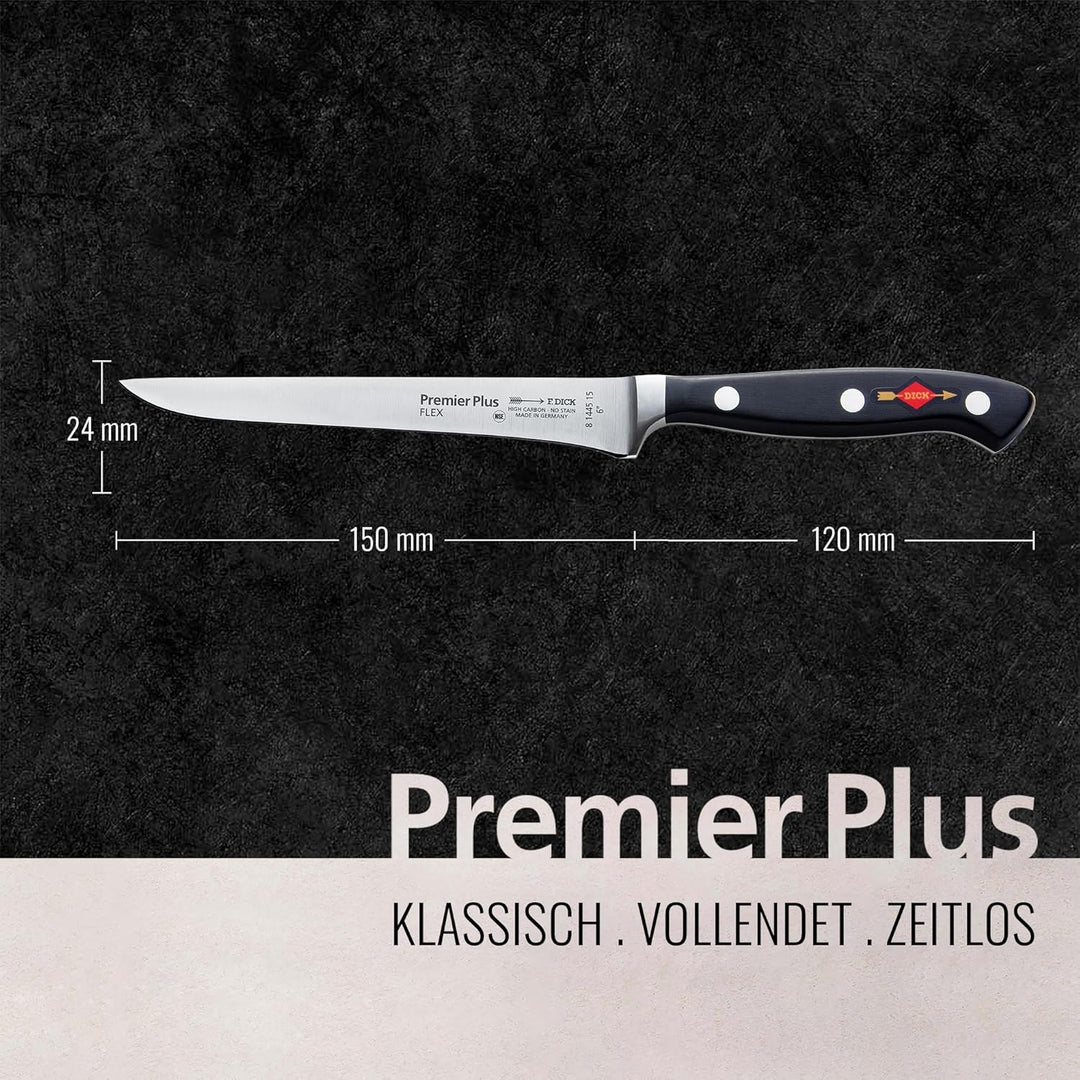 F. DICK Premier Plus Ausbeinmesser (Klingenlänge 15 cm, Kochmesser, Filetiermesser, Küchenmesser, Hä