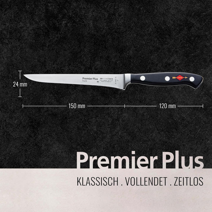 F. DICK Premier Plus Ausbeinmesser (Klingenlänge 15 cm, Kochmesser, Filetiermesser, Küchenmesser, Hä