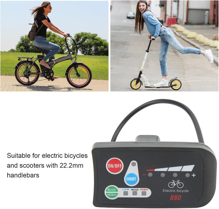 BuyWeek Elektrofahrrad LED Display, E-Bike LED Display Bedienfeld Wasserdichter 5P Anschluss Elektro