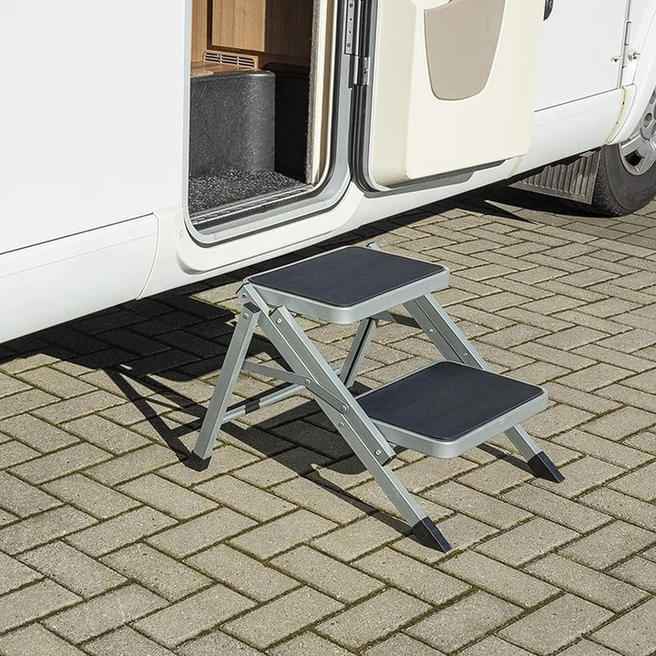 Doppeltrittstufe klappbar 59,5 x 49 x 39 cm mit 2 rutschfesten Tritten 37,8 x 25,5 cm Trittstufe fal