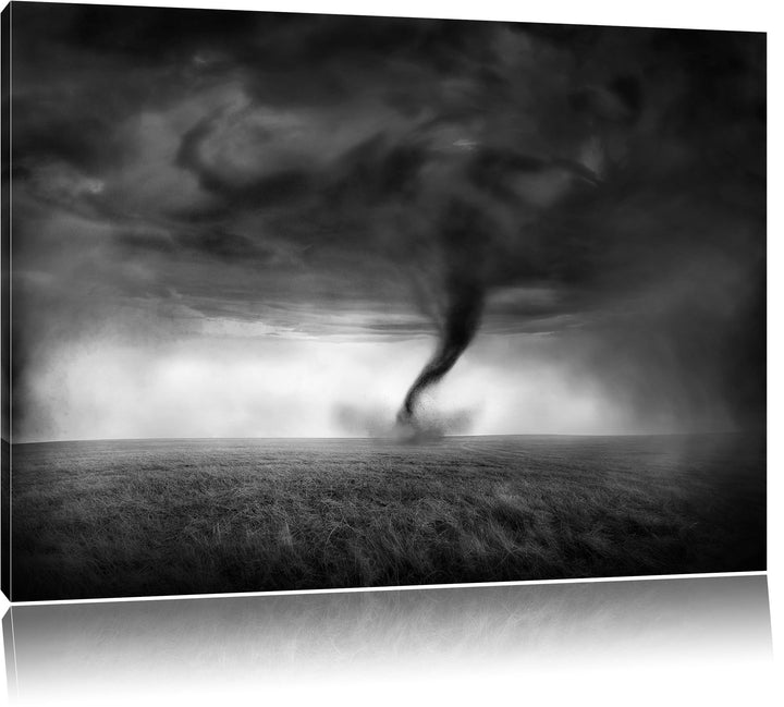 Pixxprint Naturgewalt Tornado als Leinwandbild/Grösse: 100x70 cm/Wandbild/Kunstdruck/fertig bespannt
