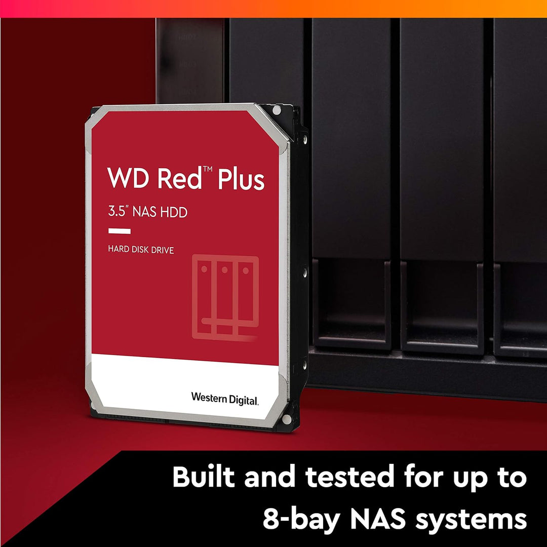 WD Red Plus interne Festplatte NAS 2 TB (3,5 Zoll, Workload-Rate 180 TB/Jahr, 5.400 U/min, 64 MB Cac