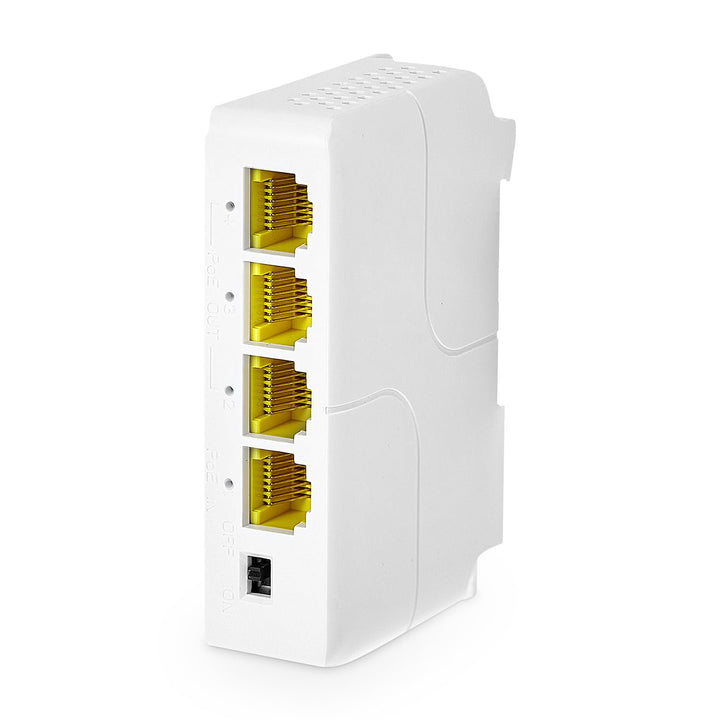 MokerLink 4 Port Gigabit PoE Extender, IEEE 802.3 af/at PoE Repeater, 10/100/1000Mbps, 1 PoE in 3 Po