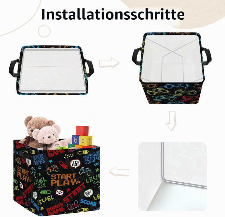 Clastyle 3 Stück Controller Aufbewahrungsbox Kinderzimmer Kallax Boxes Spielcontroller 30x30x30 cm,