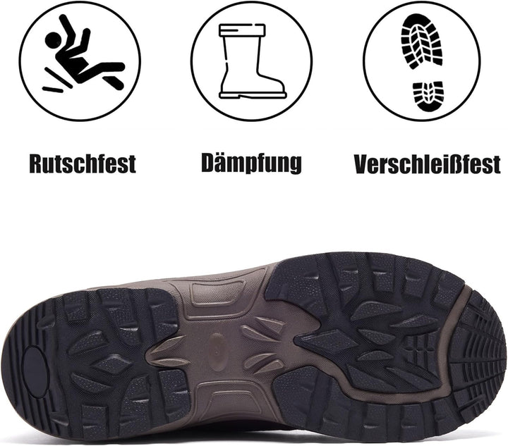 Winterstiefel Herren Wasserdicht Winterschuhe Warm Gefüttert Schneestiefel Leicht Wanderschuhe Trekk