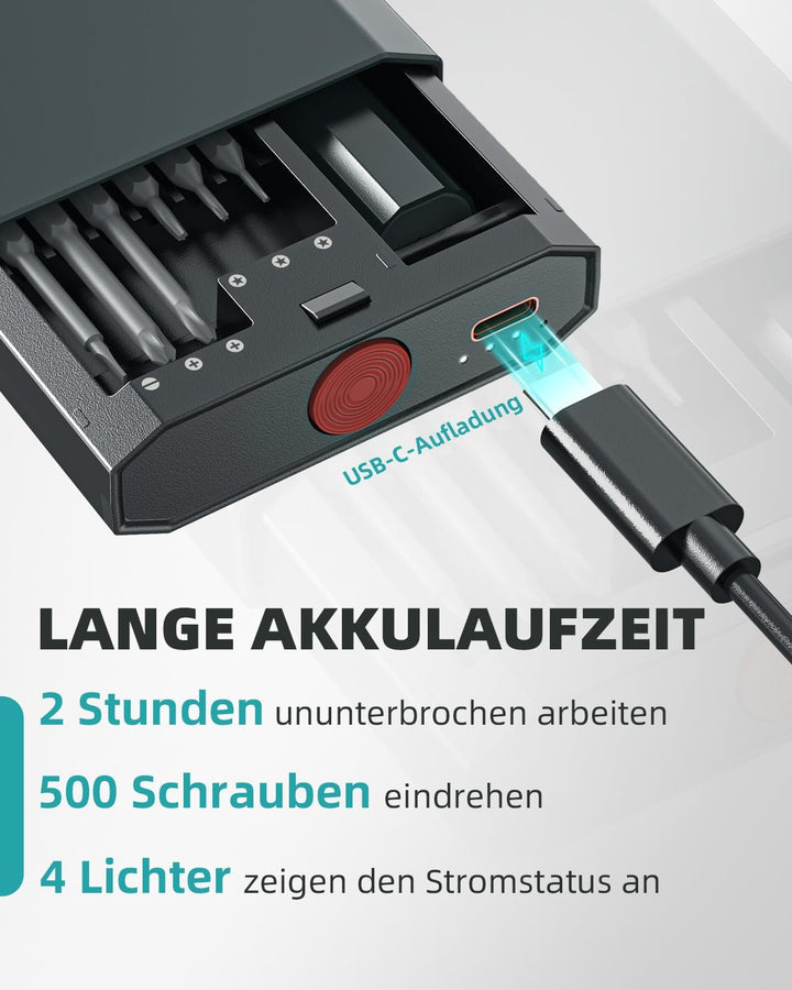Mini Elektro Schraubendreher Set, Präzisions Elektrischer Schraubendreher mit 48 in 1 Magnetischen B