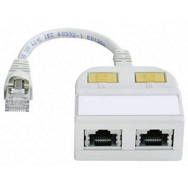 TELEGARTNER T-Adaptor S Cat.5e, 2x10/100BT Grau