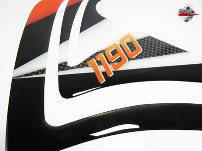 BIKE-label Tankpad Seitenpad Carbon Orange kompatibel für KTM 1190 Adventure + R 800125