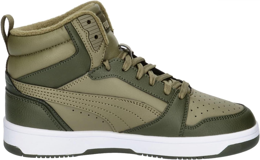 PUMA Unisex Kinder Rebound V6 Mid WTR Jr Sneaker 36 EU Alpine Snow Sand Dune Puma Weiss, 36 EU Alpin