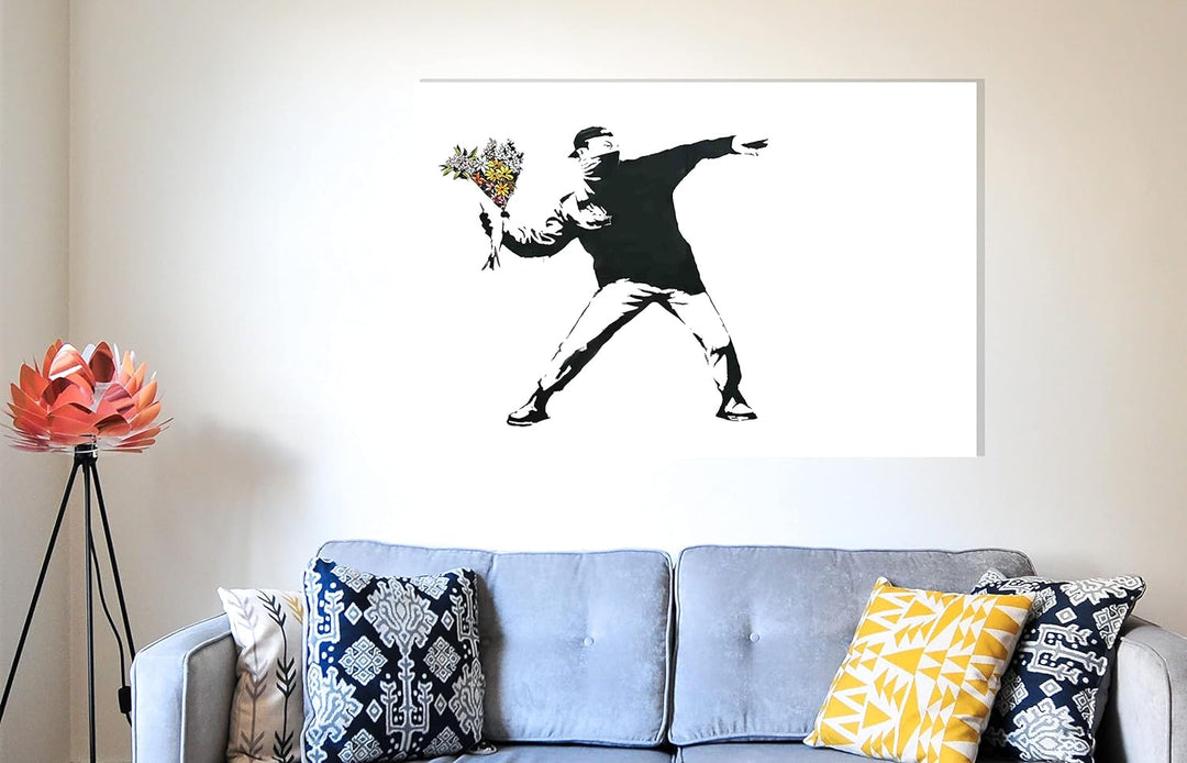 Banksy Leinwanddruck, Motiv: Blumenwerfer, 86 x 61 cm, A1