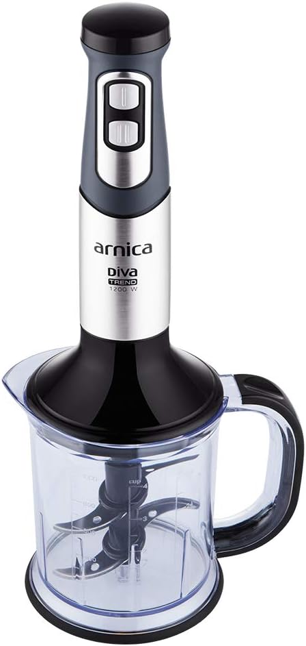 arnica Diva Trend Set Stabmixer - 1200W - Edelstahl Mixstab mit Zerkleinerer Schneebesen - Turbo Fun