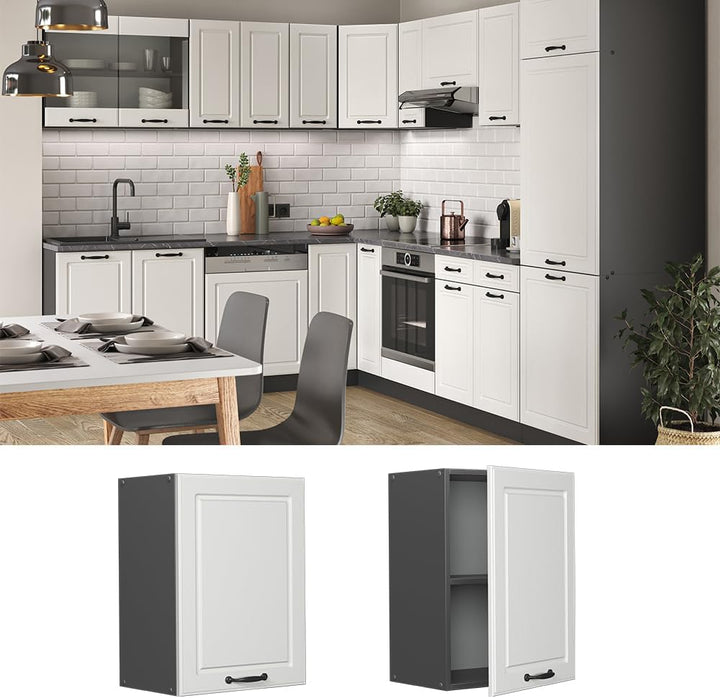 Vicco Hängeschrank R-Line, Weiss Landhaus/Anthrazit, 45 cm Hängeschrank 45 cm, Hängeschrank 45 cm
